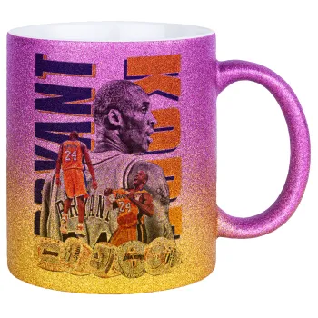 Kobe Bryant, Κούπα Χρυσή/Ροζ Glitter, κεραμική, 330ml