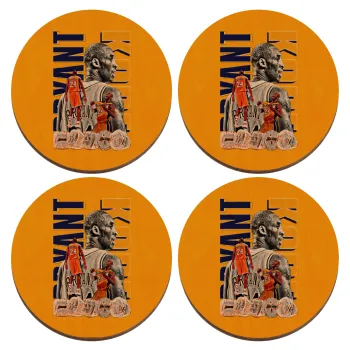 Kobe Bryant, ΣΕΤ x4 Σουβέρ ξύλινα στρογγυλά plywood (9cm)