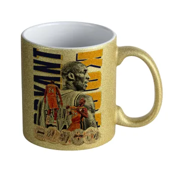 Kobe Bryant, Κούπα Χρυσή Glitter που γυαλίζει, κεραμική, 330ml