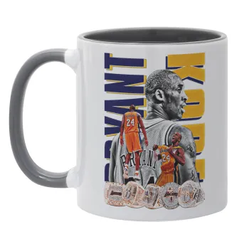 Kobe Bryant, Κούπα χρωματιστή γκρι, κεραμική, 330ml