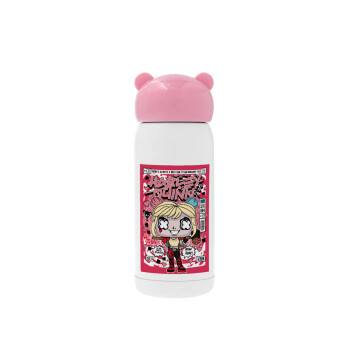 Harley Quinn (Χάρλεϊ Κουίν), Pink stainless steel thermal flask, 320ml