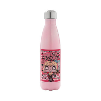 Harley Quinn (Χάρλεϊ Κουίν), Metal mug thermos Pink Iridiscent (Stainless steel), double wall, 500ml