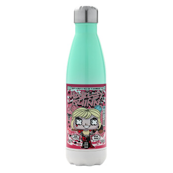 Harley Quinn (Χάρλεϊ Κουίν), Metal mug thermos Green/White (Stainless steel), double wall, 500ml