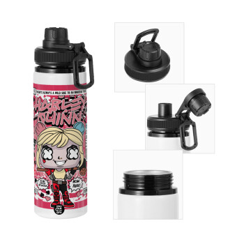 Harley Quinn (Χάρλεϊ Κουίν), Metal water bottle with safety cap, aluminum 850ml