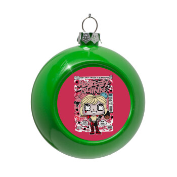 Harley Quinn (Χάρλεϊ Κουίν), Στολίδι Χριστουγεννιάτικη μπάλα δένδρου Πράσινο 8cm