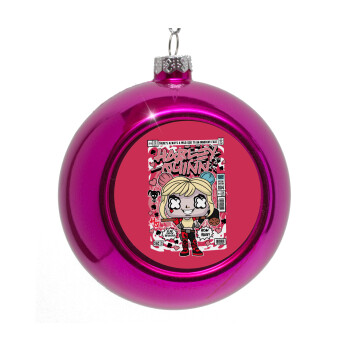 Harley Quinn (Χάρλεϊ Κουίν), Στολίδι Χριστουγεννιάτικη μπάλα δένδρου Μωβ 8cm
