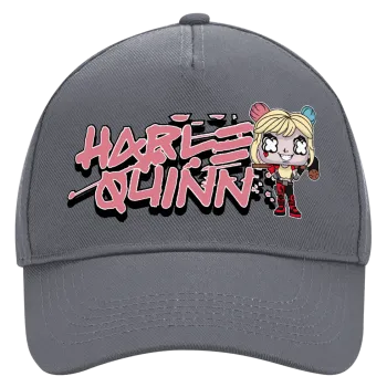 Harley Quinn (Χάρλεϊ Κουίν), Καπέλο Ενηλίκων Ultimate Γκρι, (100% ΒΑΜΒΑΚΕΡΟ DRILL, ΕΝΗΛΙΚΩΝ, UNISEX, ONE SIZE)