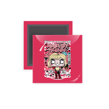 Harley Quinn (Χάρλεϊ Κουίν), Μαγνητάκι ψυγείου τετράγωνο διάστασης 5x5cm