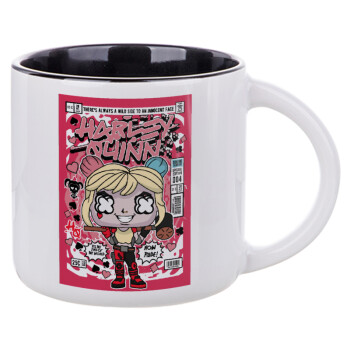 Harley Quinn (Χάρλεϊ Κουίν), Κούπα κεραμική 400ml Λευκή/Μαύρη