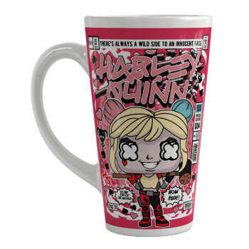 Harley Quinn (Χάρλεϊ Κουίν), Κούπα κωνική Latte Μεγάλη, κεραμική, 450ml