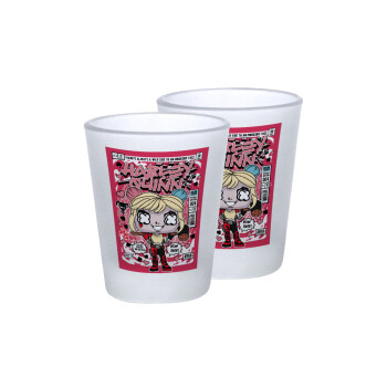 Harley Quinn (Χάρλεϊ Κουίν), Σφηνοπότηρα γυάλινα 45ml του πάγου (2 τεμάχια)