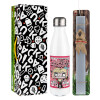 Easter candle, metallic white thermos bottle (500ml) & aromatic flat candle (30cm) (GRAY)
