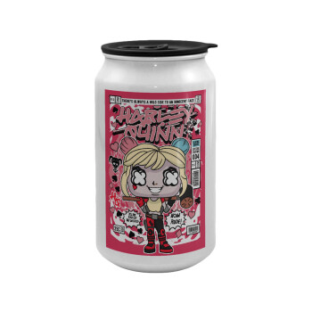 Harley Quinn (Χάρλεϊ Κουίν), Κούπα ταξιδιού μεταλλική με καπάκι (tin-can) 500ml