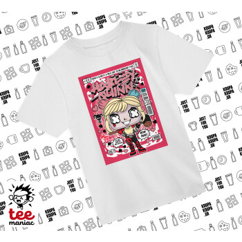 Harley Quinn (Χάρλεϊ Κουίν), Άνετο παιδικό T-Shirt ΛΕΥΚΟ από 100% βαμβάκι, για κάθε μέρα. Vegan & OEKO-TEX πιστοποιημένο.