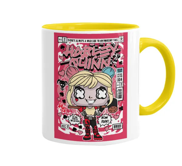 Harley Quinn (Χάρλεϊ Κουίν) — Mug colored yellow, ceramic, 330ml