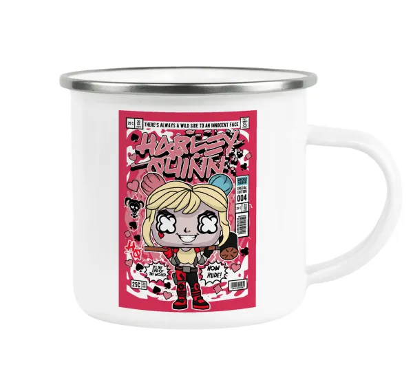 Harley Quinn (Χάρλεϊ Κουίν) — Metallic enamel cup white 360ml