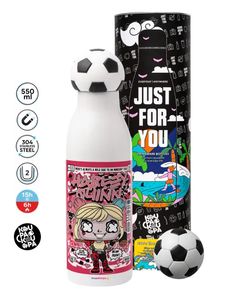 Harley Quinn (Χάρλεϊ Κουίν) — Soccer Metal mug thermos, double wall, 550ml