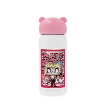 Harley Quinn (Χάρλεϊ Κουίν), Ροζ ανοξείδωτο παγούρι θερμό (Stainless steel), 320ml