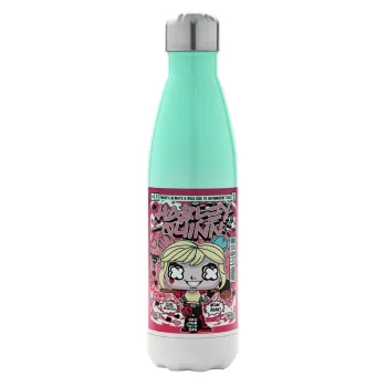 Harley Quinn (Χάρλεϊ Κουίν), Metal mug thermos Green/White (Stainless steel), double wall, 500ml