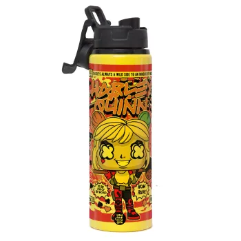 Harley Quinn (Χάρλεϊ Κουίν), Metallic water bottle with safety lid, 850ml aluminum