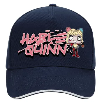 Harley Quinn (Χάρλεϊ Κουίν), DRILL Adult Ultimate Hat BLUE/WHITE, (100% COTTON, ADULT, UNISEX, ONE SIZE)