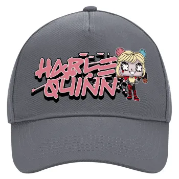 Harley Quinn (Χάρλεϊ Κουίν), Καπέλο Ενηλίκων Ultimate Γκρι, (100% ΒΑΜΒΑΚΕΡΟ DRILL, ΕΝΗΛΙΚΩΝ, UNISEX, ONE SIZE)