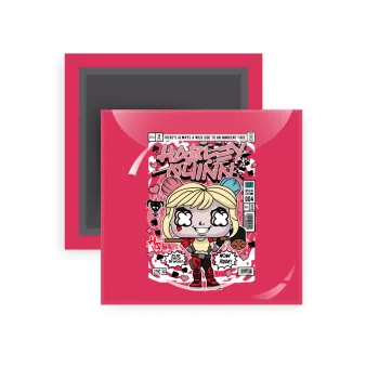 Harley Quinn (Χάρλεϊ Κουίν), Μαγνητάκι ψυγείου τετράγωνο διάστασης 5x5cm