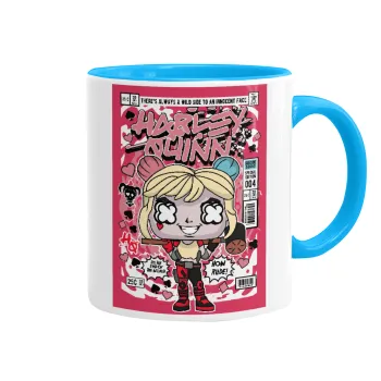 Harley Quinn (Χάρλεϊ Κουίν), Κούπα χρωματιστή γαλάζια, κεραμική, 330ml