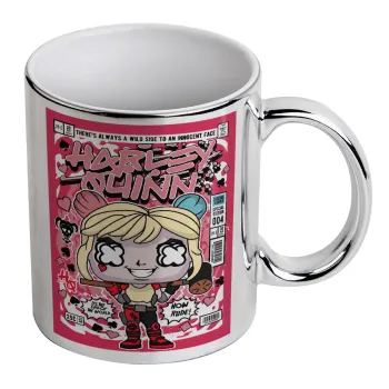 Harley Quinn (Χάρλεϊ Κουίν), Mug ceramic, silver mirror, 330ml