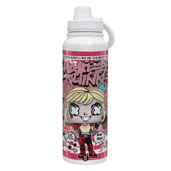 Harley Quinn (Χάρλεϊ Κουίν), Θερμός 1L Ανοξείδωτο με Βάση Κινητού & Διπλά Τοιχώματα