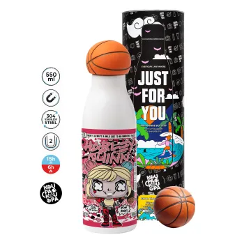Harley Quinn (Χάρλεϊ Κουίν), Bascetball Metal mug thermos, double wall, 550ml