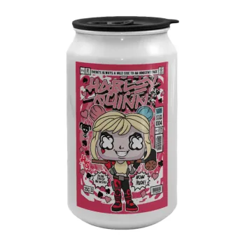 Harley Quinn (Χάρλεϊ Κουίν), Κούπα ταξιδιού μεταλλική με καπάκι (tin-can) 500ml