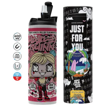 Harley Quinn (Χάρλεϊ Κουίν), Tumbler stainless steel GREY 600ml