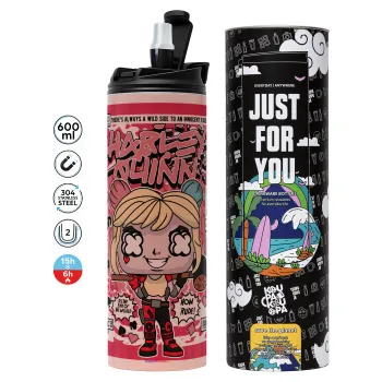 Harley Quinn (Χάρλεϊ Κουίν), Tumbler stainless steel PINK 600ml