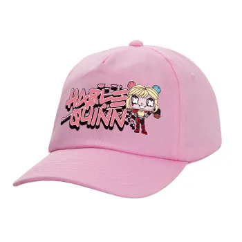 Harley Quinn (Χάρλεϊ Κουίν), Καπέλο παιδικό casual μπειζμπολ, 100% Βαμβακερό Twill, ΡΟΖ (ΒΑΜΒΑΚΕΡΟ, ΠΑΙΔΙΚΟ, ONE SIZE)