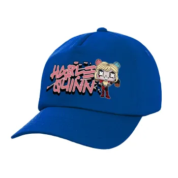 Harley Quinn (Χάρλεϊ Κουίν), Twill Καπέλο παιδικό ΜΠΛΕ (100% ΒΑΜΒΑΚΕΡΟ, ΠΑΙΔΙΚΟ, UNISEX)