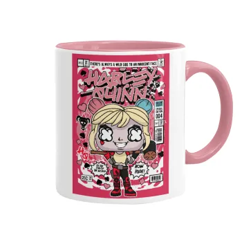 Harley Quinn (Χάρλεϊ Κουίν), Κούπα χρωματιστή ροζ, κεραμική, 330ml