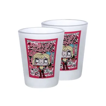 Harley Quinn (Χάρλεϊ Κουίν), Σφηνοπότηρα γυάλινα 45ml του πάγου (2 τεμάχια)