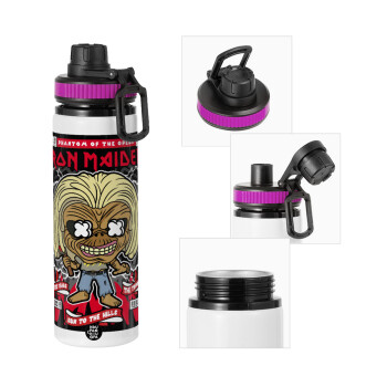 Iron maiden (eddie), Metallic water bottle with safety lid, 850ml aluminum