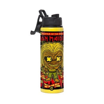 Iron maiden (eddie), Metallic water bottle with safety lid, 850ml aluminum