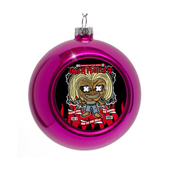 Iron maiden (eddie), Purple Christmas tree ornament bauble 8cm
