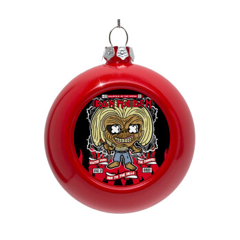 Iron maiden (eddie), Red Christmas tree ornament bauble 8cm