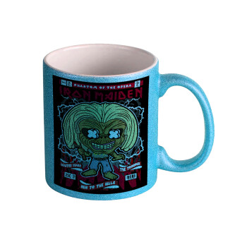 Iron maiden (eddie), Κούπα Σιέλ Glitter που γυαλίζει, κεραμική, 330ml