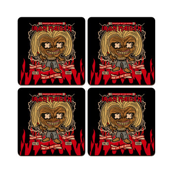 Iron maiden (eddie), ΣΕΤ x4 Σουβέρ ξύλινα τετράγωνα plywood (9cm)