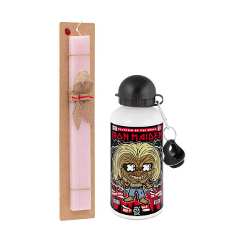 Iron maiden (eddie), Πασχαλινή Λαμπάδα με παγούρι μεταλλικό αλουμινίου (500ml) & κερί αρωματικό πλακέ (30cm) (ΡΟΖ)