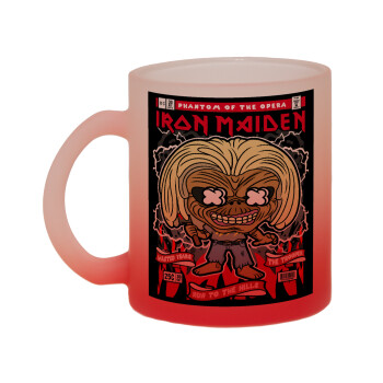 Iron maiden (eddie), Κούπα γυάλινη δίχρωμη με βάση το κόκκινο ματ, 330ml