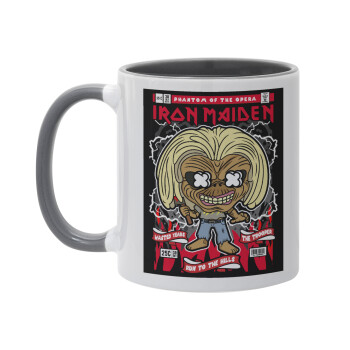 Iron maiden (eddie), Κούπα χρωματιστή γκρι, κεραμική, 330ml