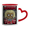Mug heart red handle, ceramic, 330ml