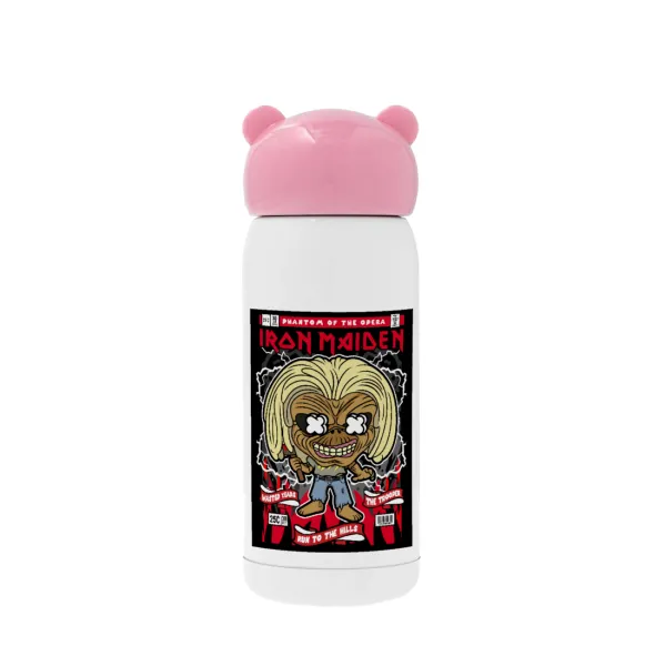 Iron maiden (eddie) — Ροζ ανοξείδωτο παγούρι θερμό (Stainless steel), 320ml