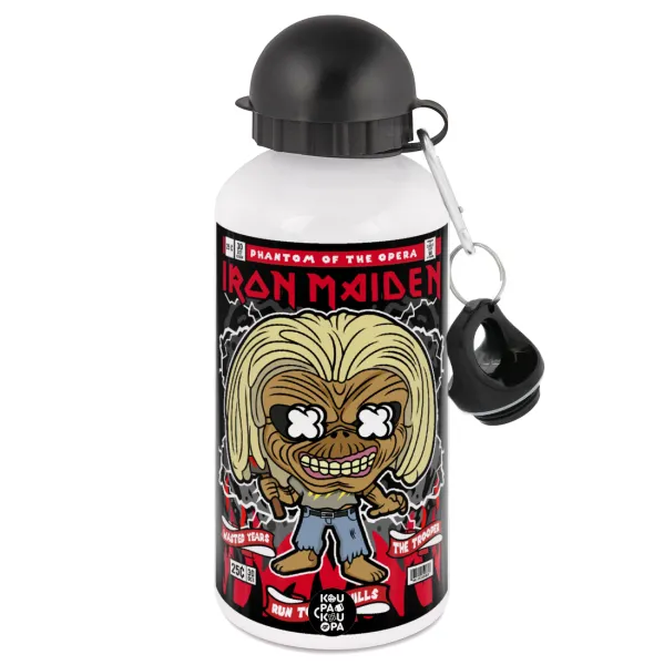 Iron maiden (eddie) — Metal water bottle, White, aluminum 500ml